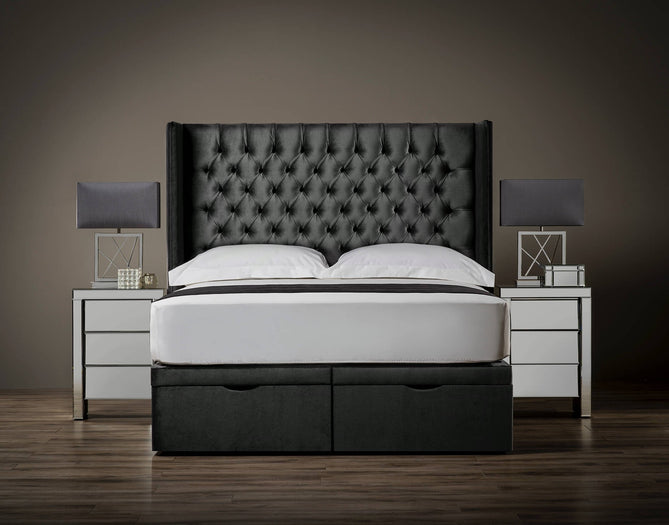 Tall Winged Chesterfield Headboard